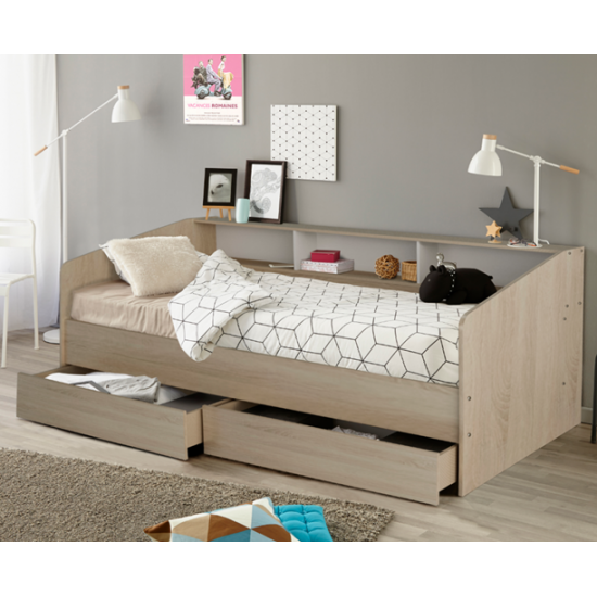 Newport Light Oak Cabin Bed with Storage Drawers and Boo